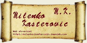 Milenko Kašterović vizit kartica